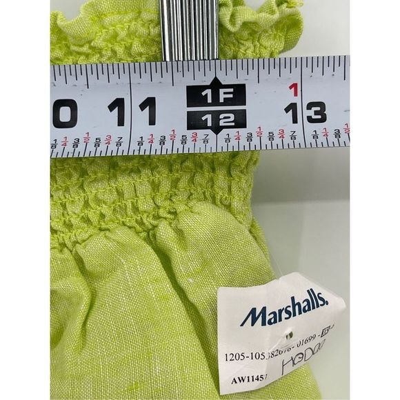 Cynthia Rowley Skirt Mini Linen Neon Yellow Green Women’s Size Large New - Picture 5 of 11